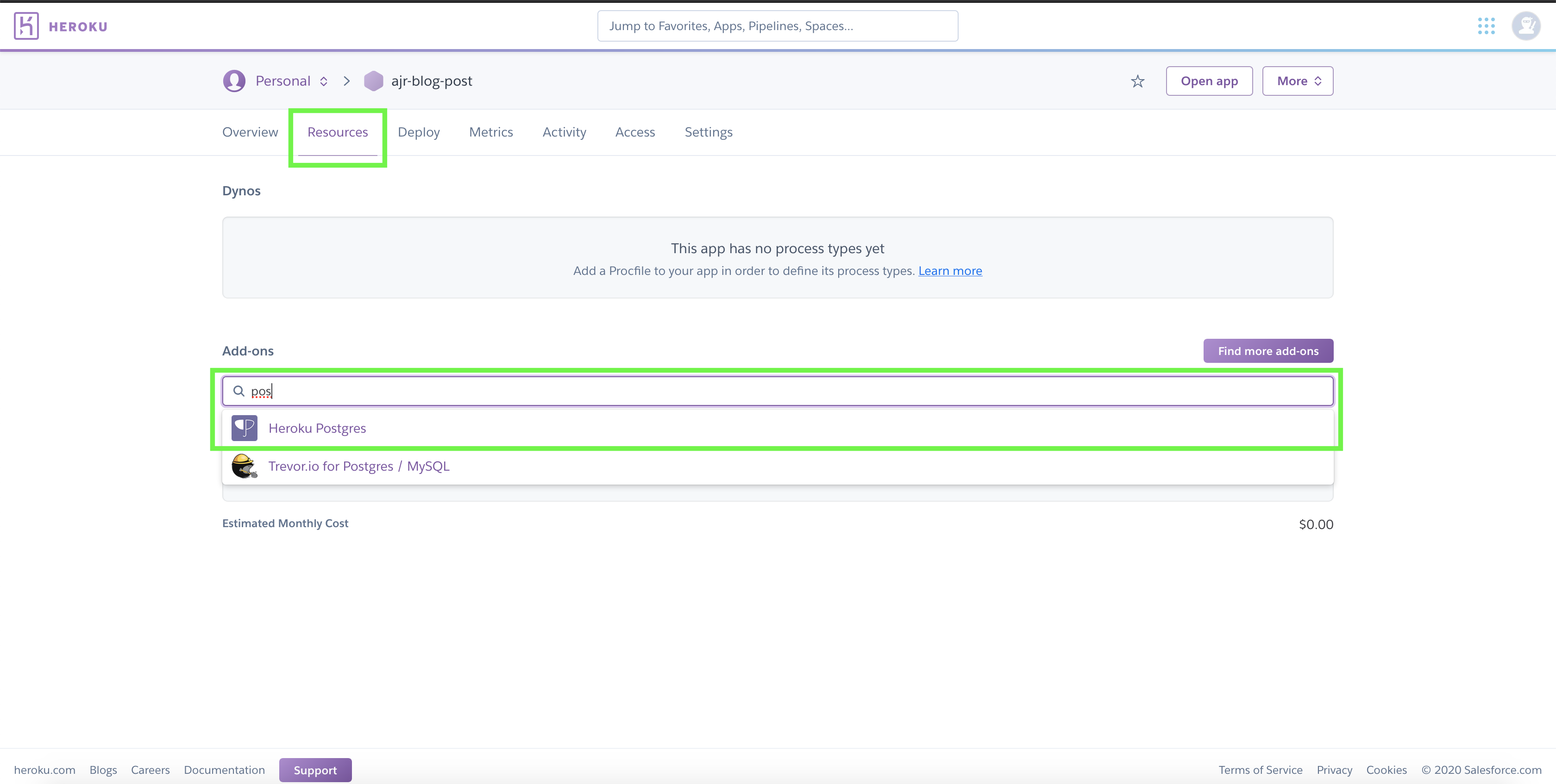 Postgres Addon